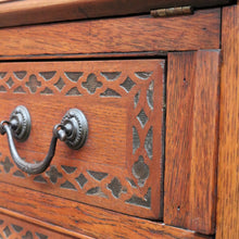 Load image into Gallery viewer, English Oak Writing Bureau Drop Front Desk Carved Detail c1930. B12984
