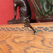 Load image into Gallery viewer, English Oak Writing Bureau Drop Front Desk Carved Detail c1930. B12984
