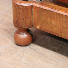Load image into Gallery viewer, Antique Burr Walnut Hall Cabinet Faux Drawers Columns Bun Feet. B12974

