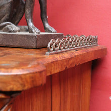 Load image into Gallery viewer, Antique Burr Walnut Hall Cabinet Faux Drawers Columns Bun Feet. B12974
