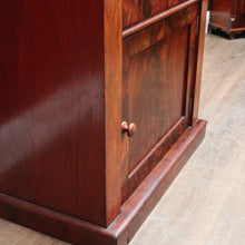 Load image into Gallery viewer, Antique Mahogany Hall Cabinet Flame Doors Gallery Back c1880
