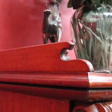 Load image into Gallery viewer, Antique Mahogany Hall Cabinet Flame Doors Gallery Back c1880

