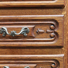 Load image into Gallery viewer, x SOLD French Oak Five Drawer Chest Cabriole Legs Brass Handles Vintage. B12807

