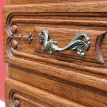 Load image into Gallery viewer, x SOLD French Oak Five Drawer Chest Cabriole Legs Brass Handles Vintage. B12807
