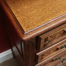 Load image into Gallery viewer, x SOLD French Oak Five Drawer Chest Cabriole Legs Brass Handles Vintage. B12807
