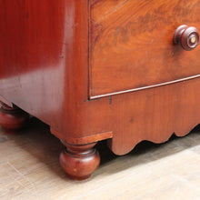 Load image into Gallery viewer, Antique English Mahogany Chest Flame Drawers Mother of Pearl. B12992
