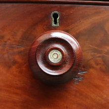 Load image into Gallery viewer, Antique English Mahogany Chest Flame Drawers Mother of Pearl. B12992
