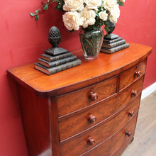 Load image into Gallery viewer, Antique English Mahogany Chest Flame Drawers Mother of Pearl. B12992
