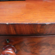 Load image into Gallery viewer, Antique English Mahogany Chest Flame Drawers Mother of Pearl. B12992
