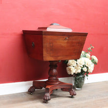 Load image into Gallery viewer, Regency Mahogany Wine Cooler Sarcophagus Cellarette Lion Handles. B12970
