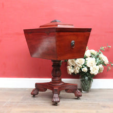 Load image into Gallery viewer, Regency Mahogany Wine Cooler Sarcophagus Cellarette Lion Handles. B12970
