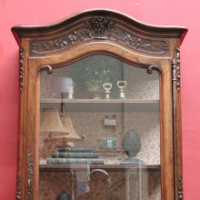 Load image into Gallery viewer, x SOLD Antique French Walnut China Cabinet Bookcase Carved Glass Sides. B12968
