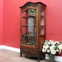 Load image into Gallery viewer, x SOLD Antique French Walnut China Cabinet Bookcase Carved Glass Sides. B12968
