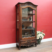 Load image into Gallery viewer, x SOLD Antique French Walnut China Cabinet Bookcase Carved Glass Sides. B12968
