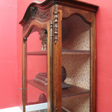 Load image into Gallery viewer, x SOLD Antique French Walnut China Cabinet Bookcase Carved Glass Sides. B12968
