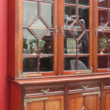 Load image into Gallery viewer, Antique English Walnut Six Door Bookcase Display Cabinet Astragal Doors. B12972
