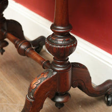 Load image into Gallery viewer, x SOLD Antique English Burr Walnut Sewing Table – Drawer, Work Bag, Key Included. B12574
