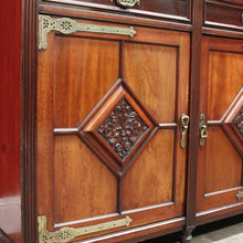 Load image into Gallery viewer, Antique English Walnut Six Door Bookcase Display Cabinet Astragal Doors. B12972
