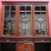 Load image into Gallery viewer, Antique English Walnut Six Door Bookcase Display Cabinet Astragal Doors. B12972
