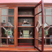 Load image into Gallery viewer, Antique English Walnut Six Door Bookcase Display Cabinet Astragal Doors. B12972
