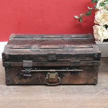 Load image into Gallery viewer, Antique Metal Steamer Trunk Jones Bros Wolverhampton Bound Chest. B12969
