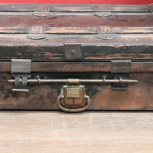 Load image into Gallery viewer, Antique Metal Steamer Trunk Jones Bros Wolverhampton Bound Chest. B12969

