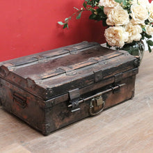 Load image into Gallery viewer, Antique Metal Steamer Trunk Jones Bros Wolverhampton Bound Chest. B12969
