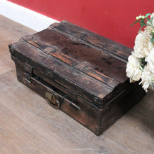 Load image into Gallery viewer, Antique Metal Steamer Trunk Jones Bros Wolverhampton Bound Chest. B12969
