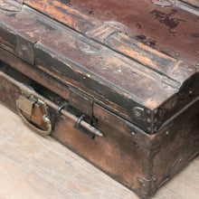 Load image into Gallery viewer, Antique Metal Steamer Trunk Jones Bros Wolverhampton Bound Chest. B12969

