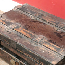 Load image into Gallery viewer, Antique Metal Steamer Trunk Jones Bros Wolverhampton Bound Chest. B12969
