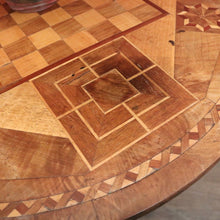 Load image into Gallery viewer, German Biedermeier Chess Table – Inlaid Tilt-Top, Walnut &amp; Cherrywood. B12575
