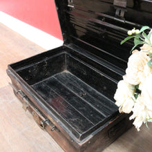Load image into Gallery viewer, Antique Metal Steamer Trunk Jones Bros Wolverhampton Bound Chest. B12969
