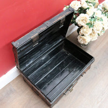 Load image into Gallery viewer, Antique Metal Steamer Trunk Jones Bros Wolverhampton Bound Chest. B12969
