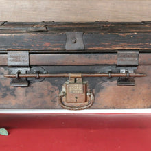 Load image into Gallery viewer, Antique Metal Steamer Trunk Jones Bros Wolverhampton Bound Chest. B12969

