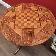 Load image into Gallery viewer, German Biedermeier Chess Table – Inlaid Tilt-Top, Walnut &amp; Cherrywood. B12575
