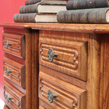 Load image into Gallery viewer, Pair Vintage French Oak Bedside Cabinets Five Drawer Cabriole Legs. B12810
