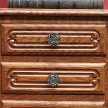 Load image into Gallery viewer, Pair Vintage French Oak Bedside Cabinets Five Drawer Cabriole Legs. B12810
