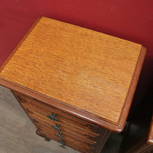 Load image into Gallery viewer, Pair Vintage French Oak Bedside Cabinets Five Drawer Cabriole Legs. B12810
