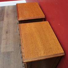 Load image into Gallery viewer, Pair Vintage French Oak Bedside Cabinets Five Drawer Cabriole Legs. B12810

