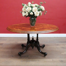 Load image into Gallery viewer, Antique Burr Walnut Centre Table Birdcage Base Marquetry Top. B12979
