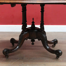 Load image into Gallery viewer, Antique Burr Walnut Centre Table Birdcage Base Marquetry Top. B12979
