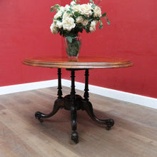 Load image into Gallery viewer, Antique Burr Walnut Centre Table Birdcage Base Marquetry Top. B12979
