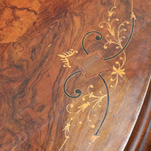 Load image into Gallery viewer, Antique Burr Walnut Centre Table Birdcage Base Marquetry Top. B12979
