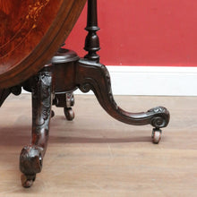Load image into Gallery viewer, Antique Burr Walnut Centre Table Birdcage Base Marquetry Top. B12979
