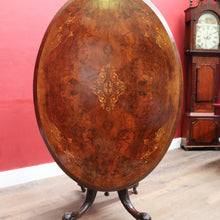 Load image into Gallery viewer, Antique Burr Walnut Centre Table Birdcage Base Marquetry Top. B12979
