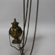 Load image into Gallery viewer, x SOLD Antique French Brass Thurible Censer – Quatrefoil Motifs, Wonderful aged Patina. B12396
