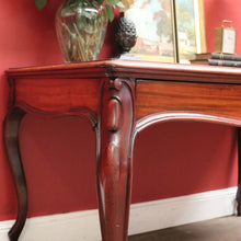 Load image into Gallery viewer, x SOLD Antique French Mahogany Two Drawer Office Desk, Student Desk or Small Dining Table. B12118
