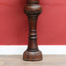 Load image into Gallery viewer, SOLD Vintage Mahogany Plant or Statue Stand Pedestal Carved Leaf Detail. B12986
