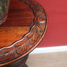 Load image into Gallery viewer, SOLD Vintage Mahogany Plant or Statue Stand Pedestal Carved Leaf Detail. B12986
