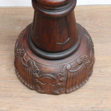Load image into Gallery viewer, SOLD Vintage Mahogany Plant or Statue Stand Pedestal Carved Leaf Detail. B12986
